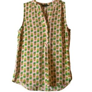 THE LIMITED NWOT Pink Pineapple Sleeveless Blouse - Size S